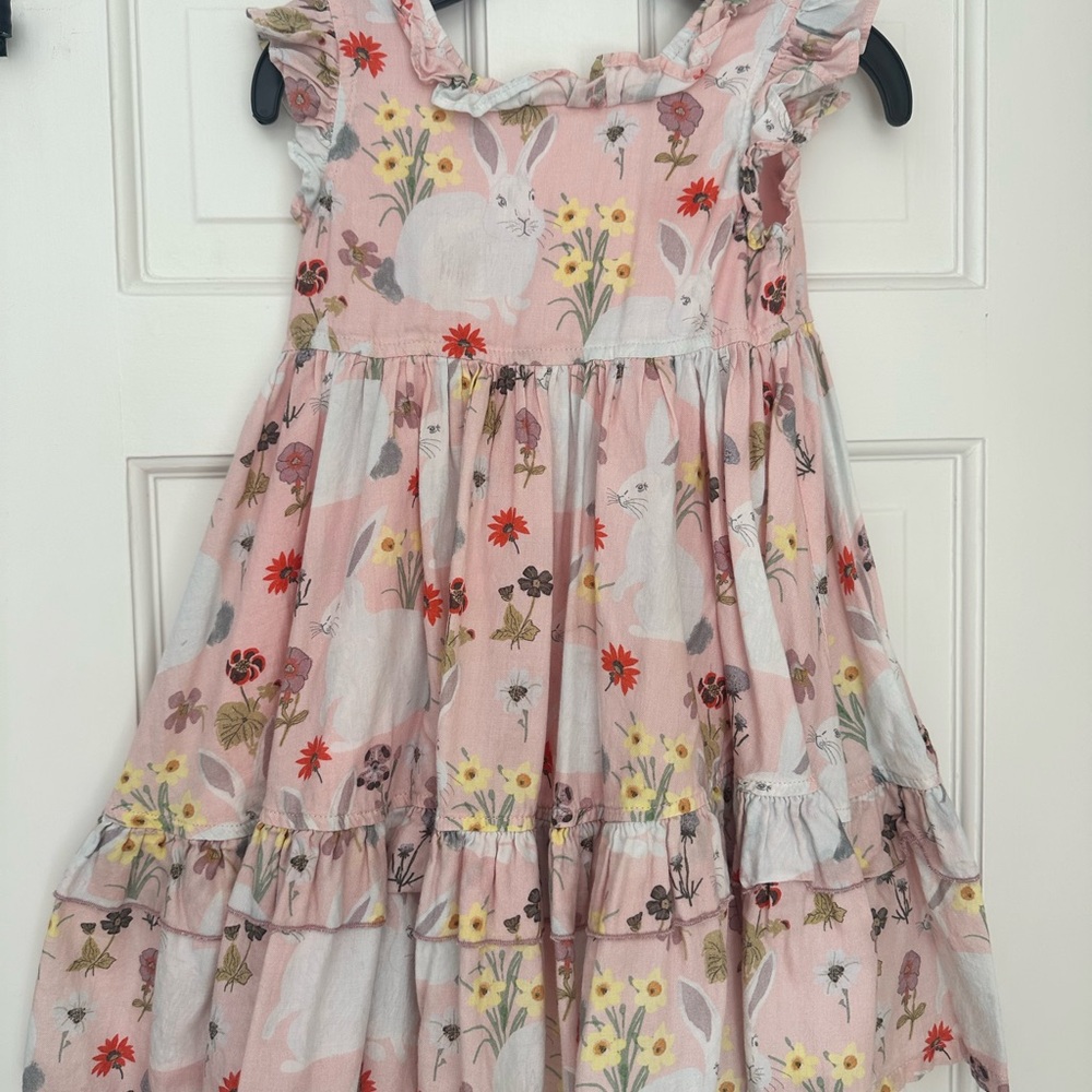 Pink Chicken Pink and White Tiered Ruffled Sundress Easter